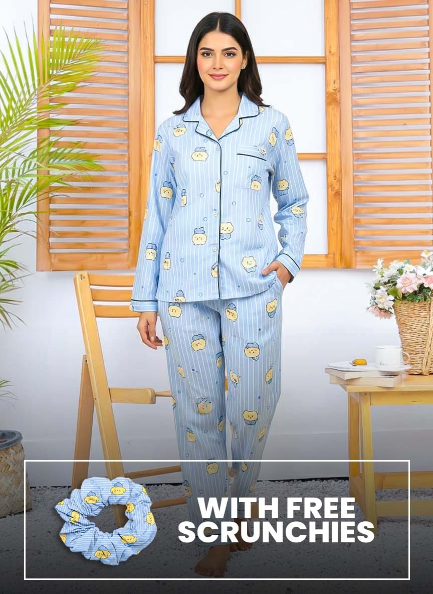 Imported Booski Linen Outfit with Scrunchie - 011