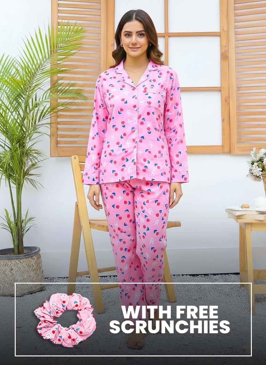 Imported Booski Linen Outfit with Scrunchie - 010