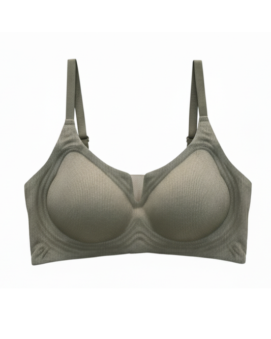 Padded Seamless Curve Bra - Olive Green