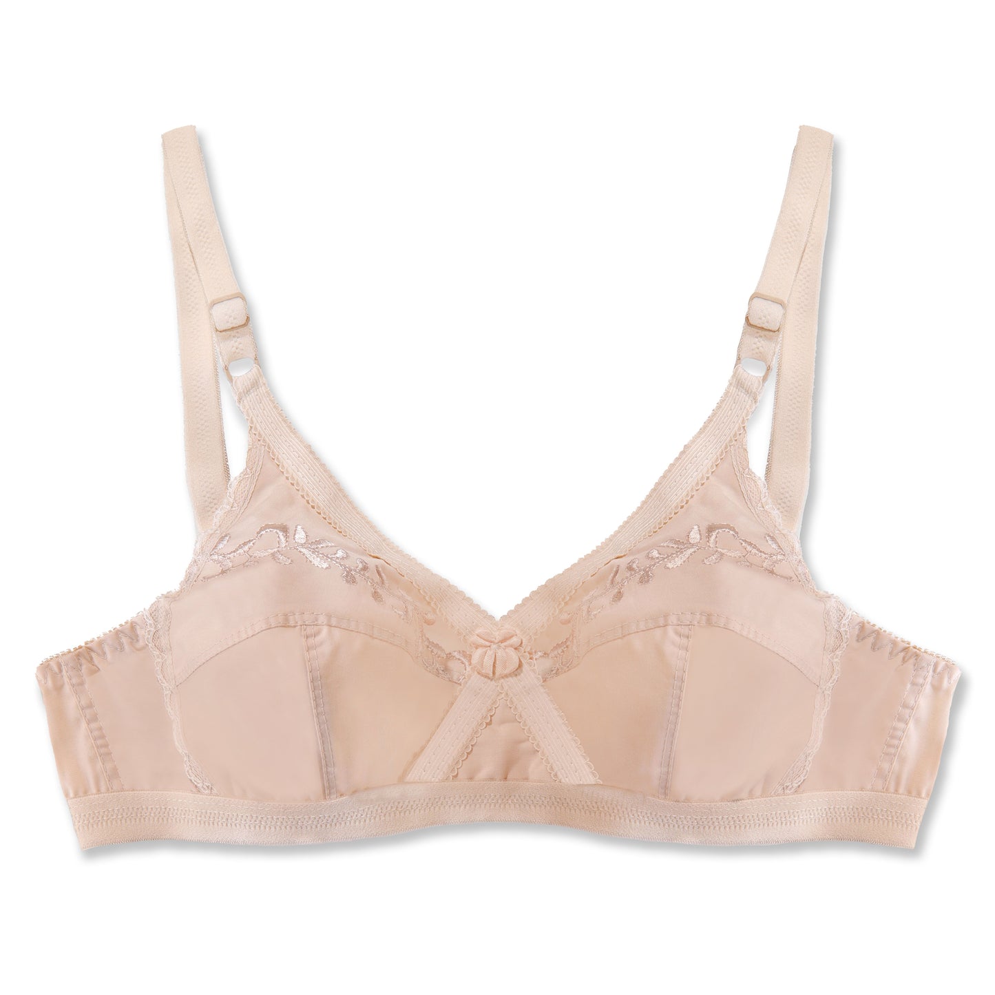 Embroidered Weave Casual Non Padded Wireless Bra