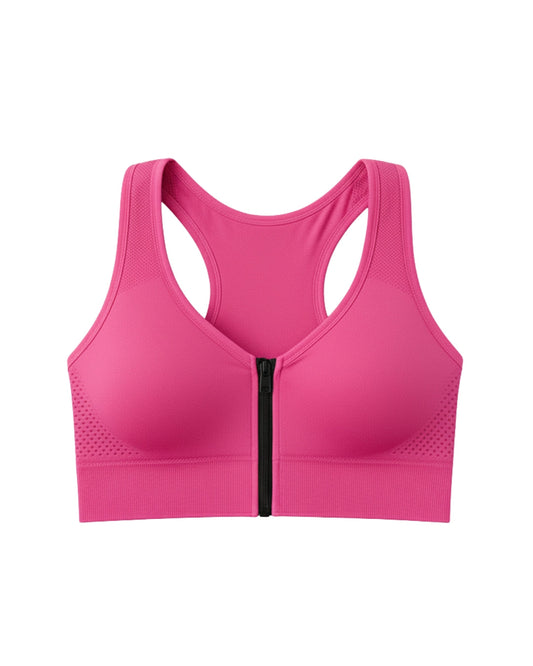 Sylas Zipper Pushup Sports Bra Pink