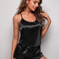 Black Silk Cami Set