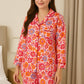 Printed Pajama Shirt Set with Matching Scrunchies 🌸