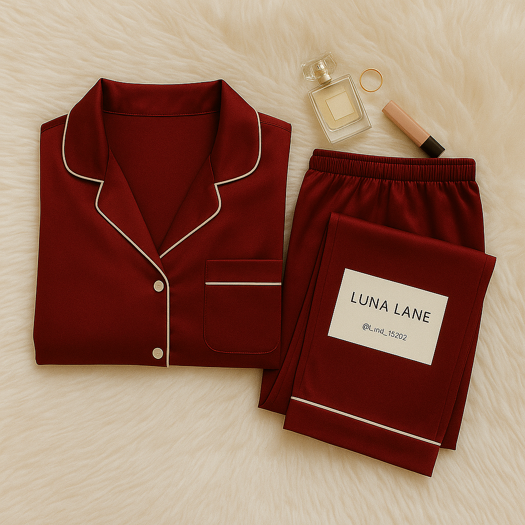 Silk PJ Set - MEHROON