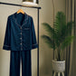 Silk PJ Set - NAVY BLUE