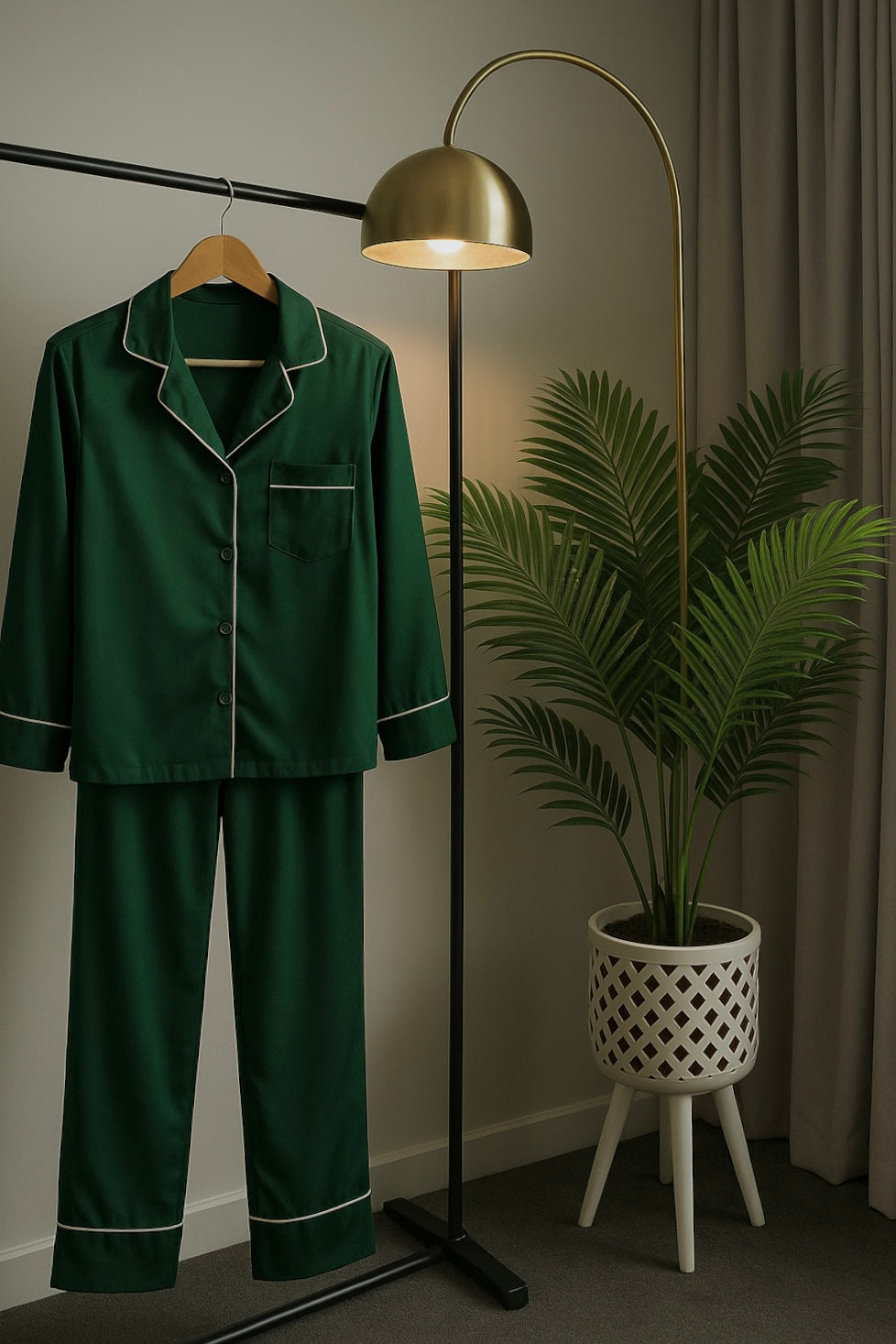 Silk PJ Set - GREEN