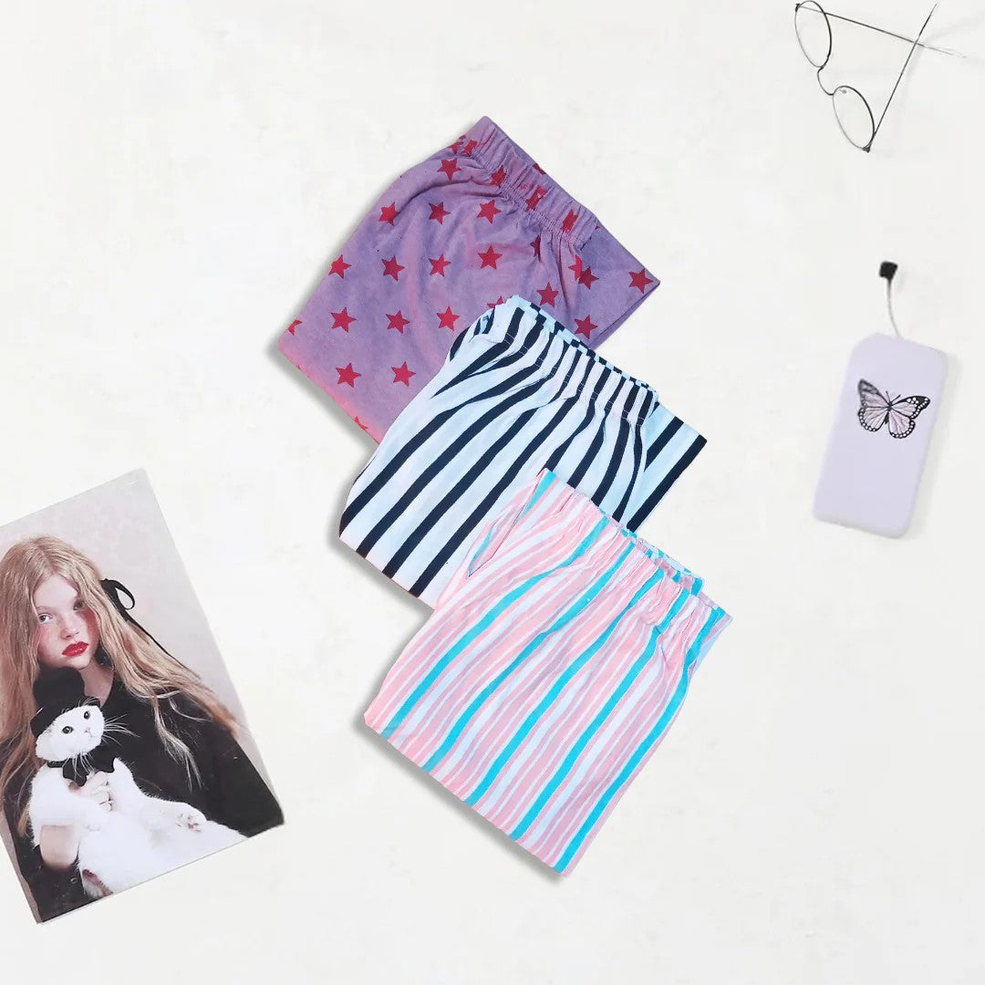 Pack Of Three Soft Cotton Pajama For Woman Set 112