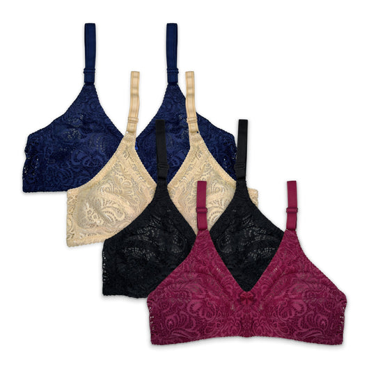 Pack of 4 - Lace Net Bras