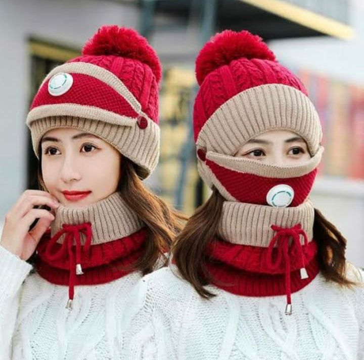 LADIES 3-PIECE CAP/SET