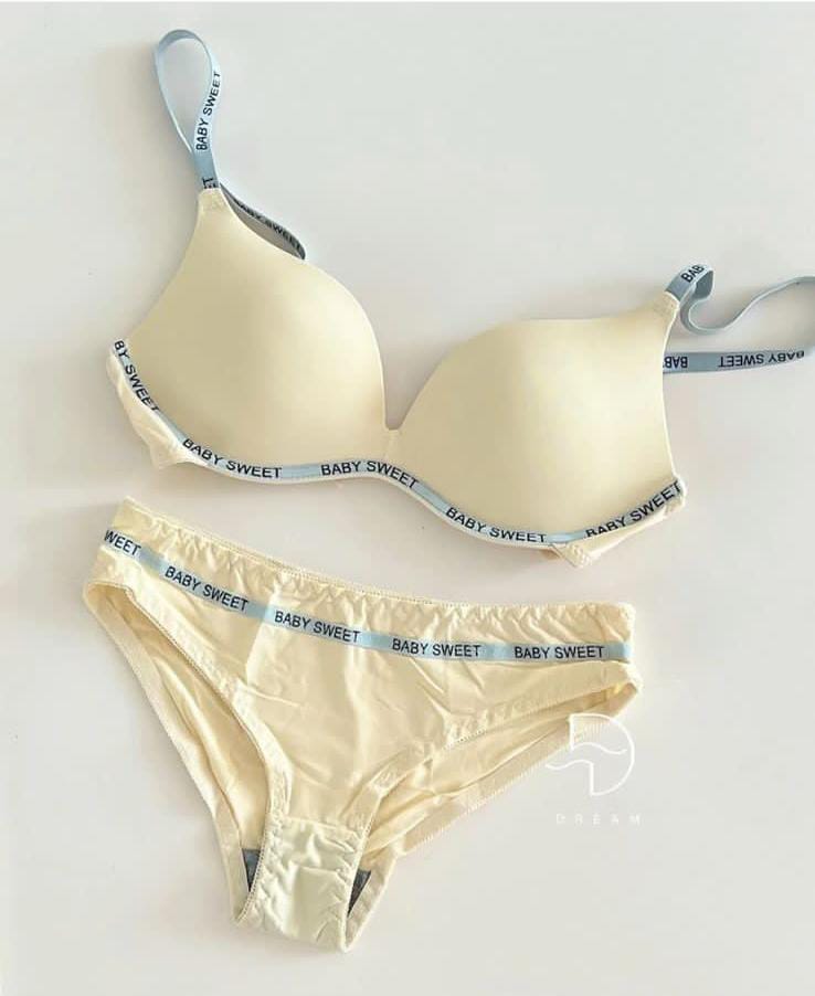 New High-Quality “Bany Sweet” Soft Thin-Pad Bra & Panty Set - 975