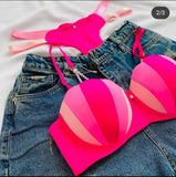 Imported Premium ICECREAM Bra & Panty Set with Beads – Soft Padded - 078