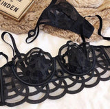 New High-Quality SEATHROUGH NET  Bra And Panty Set - 080