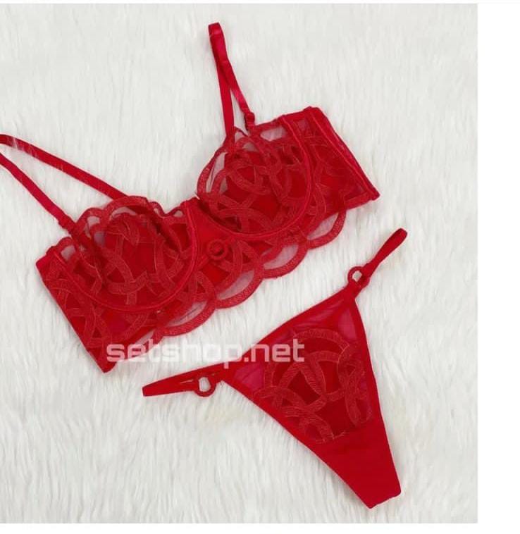 New High-Quality SEATHROUGH NET  Bra And Panty Set - 081