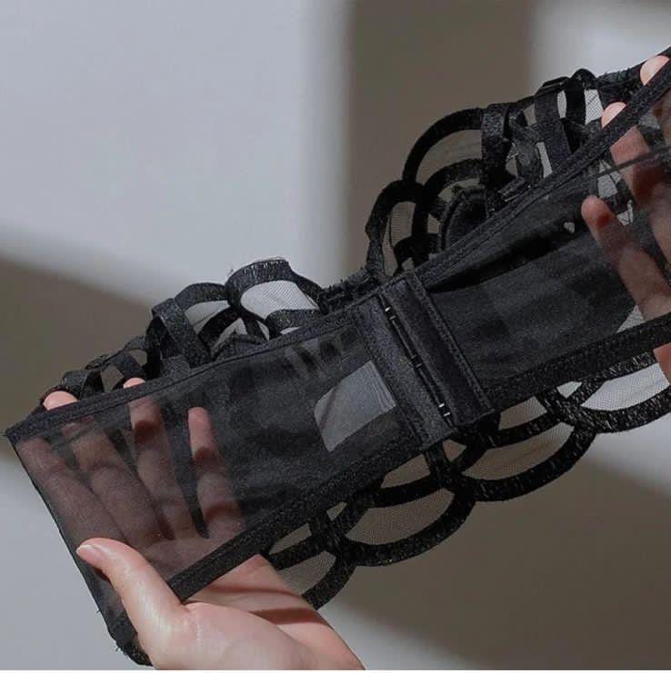 New High-Quality SEATHROUGH NET  Bra And Panty Set - 080