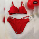 Imported Premium Bra & Panty Set with Beads – Soft Padded - 988