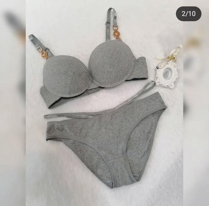 Imported Premium Bra & Panty Set with Beads – Soft Padded - 989