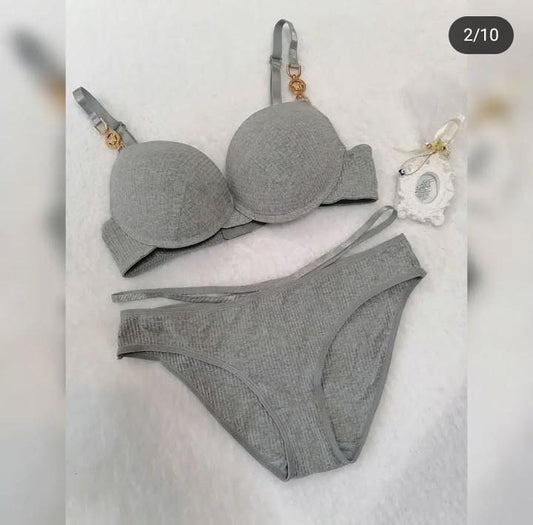 Imported Premium Bra & Panty Set with Beads – Soft Padded - 989