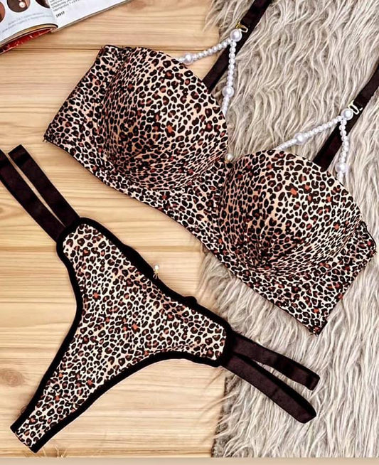 Imported Premium Bra & Panty Set with Beads – Soft Padded - 548