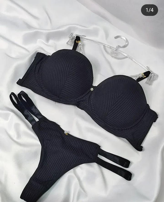 Imported Premium Bra & Panty Set with Beads – Soft Padded - 547