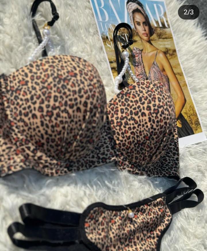 Imported Premium Bra & Panty Set with Beads – Soft Padded - 548