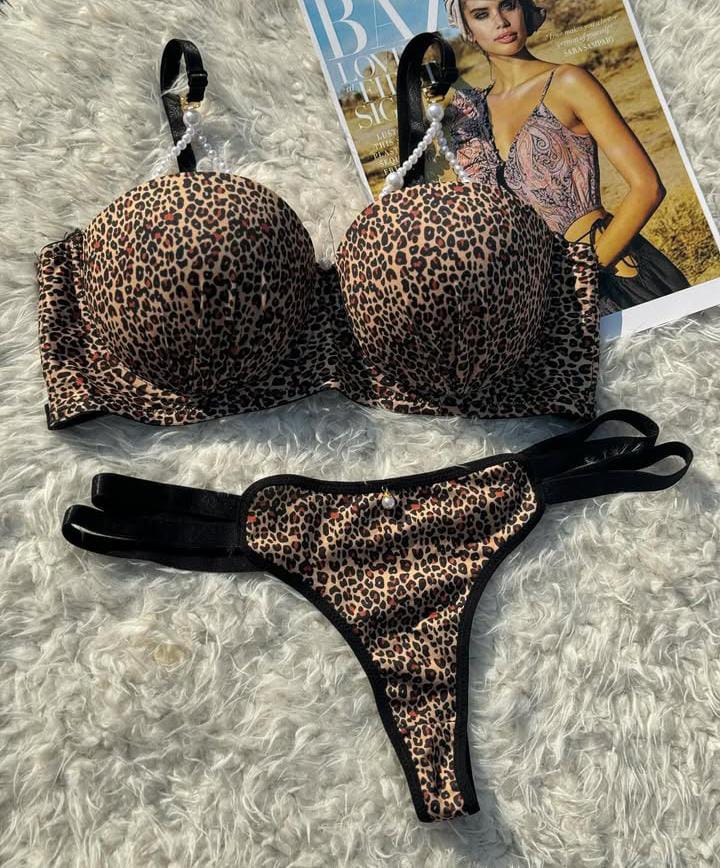 Imported Premium Bra & Panty Set with Beads – Soft Padded - 548