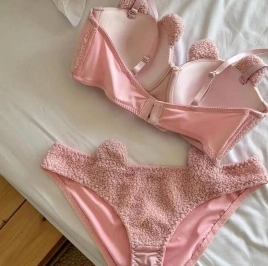 Imported Premium Sexy Cute Bear Design Bra & Panty Set – Soft & Stylish - 097