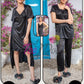 Premium 4-Piece Nightwear Set – Silk Jersey Knit - 0855
