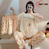 Soft Cotton Jersey 3 PCs Night Suit - 0013