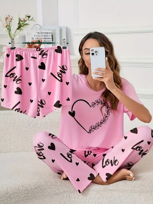 Soft Cotton Jersey 3 PCs Night Suit - 006