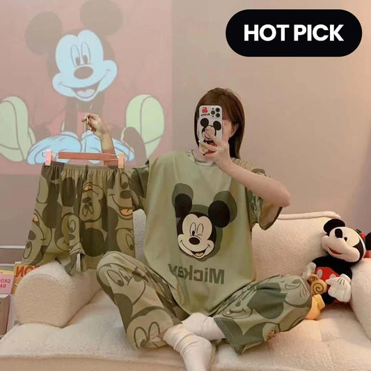 Soft Cotton Jersey 3 PCs Night Suit - 004