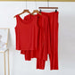 Soft Cotton Jersey 3 PCs Nightwear Set - Reddish Mehroon