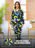 Imported Booski Linen Outfit with Scrunchie  - 012
