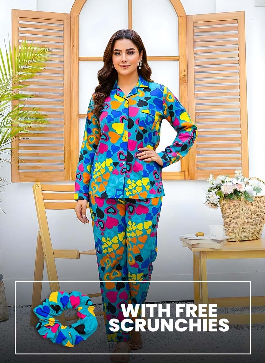 Imported Booski Linen Outfit with Scrunchie  - 09