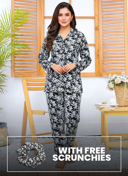 Imported Booski Linen Outfit with Scrunchie  - 06