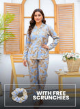 Imported Booski Linen Outfit with Scrunchie  - 01