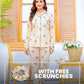 Imported Booski Linen Outfit with Scrunchie  - 017
