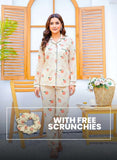 Imported Booski Linen Outfit with Scrunchie  - 017